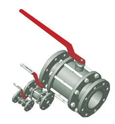 Кран шаровый 11с67п5С Ду-125/100 Ру-25 Т=+250°С, НП, ст.20, фланц. редукт. (пар)